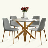 Oliver & Oslo 39" Glass Round Dining Table Set for 4 (5-Piece)
