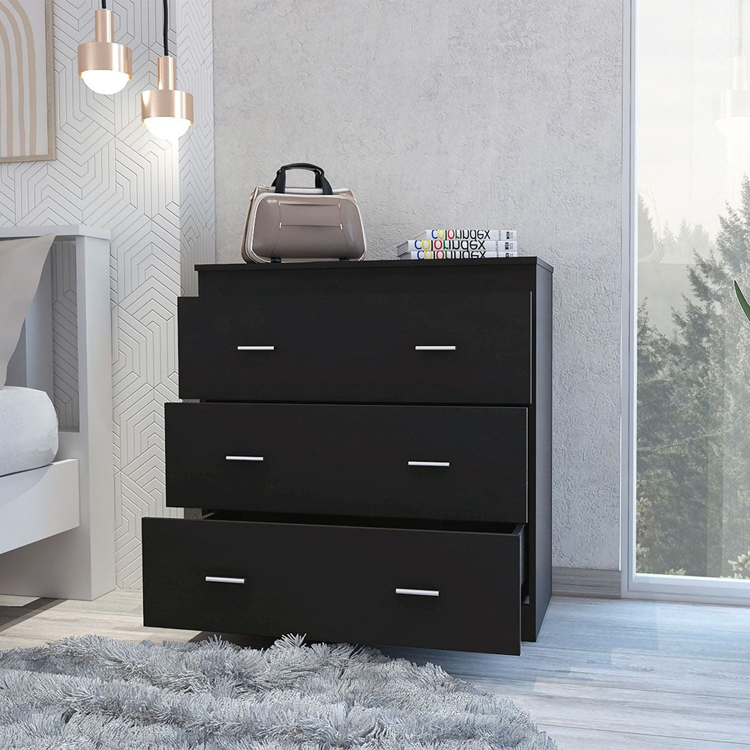 Classic Three Drawer Dresser, Superior Top, Handles