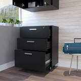 Tuhome Storage Cabinet with Superior Top, Three Spacious Drawers, Mobile Drawer Base with Four Casters and Ergonomic Design for Office, Home Workspace, Organization and Modern Multifunctional Storage Solutions