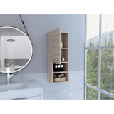 Mila Bathroom Cabinet with Single-Door Compartment, Two Interior Shelves, Dual External Open Shelves and Space-Saving Wall Design for Organized Storage, Daily Essentials Access and Modern Bathroom Convenience