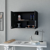 Tuhome Wall Mounted Storage Cabinet with Double Door, Three Interior Shelves, Lockable Design for Office, Garage, Laundry or Utility Room Organization, Modern Space-Saving Wall Cabinet for Secure and Practical Storage