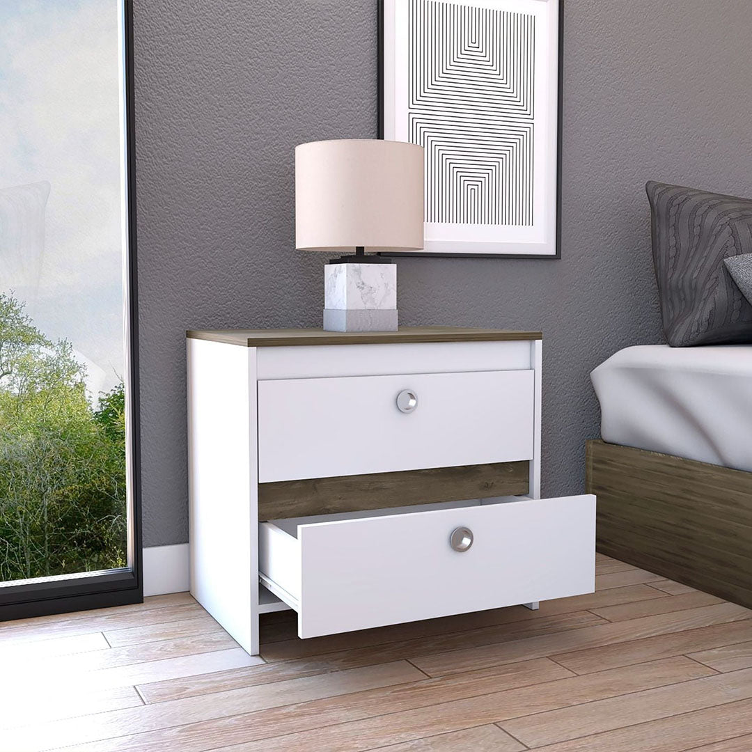 Idaly Nightstand, Superior Top, Two Drawers