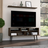 Tuhome Oslo TV Stand for TVs up to 51 Inches with Two Spacious Drawers, Three Open Shelves and Four Sturdy Legs, Modern Media Console with Superior Top and Functional Storage for Living Rooms or Entertainment Spaces