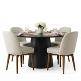 Orchid & Athena 52" Round Solid Oak Dining Table Set for 4 (5-Piece)