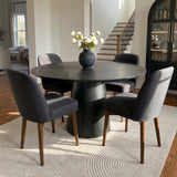 Orchid & Athena 52" Round Solid Oak Dining Table Set for 4 (5-Piece)