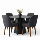 Orchid & Athena 52" Round Solid Oak Dining Table Set for 4 (5-Piece)