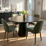 Orchid & Athena 52" Round Solid Oak Dining Table Set for 4 (5-Piece)