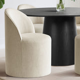 Orchid & Doris 52" Round Black Dining Table Set for 4 (5-Piece)