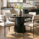 Orchid 52" Solid Oak Wood Round Pedestal Dining Table