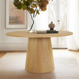 Orchid 52" Solid Oak Wood Round Pedestal Dining Table
