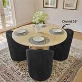 Doris Rolling Upholstered Dining Chair With Castors (1-Piece)