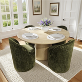 Doris Rolling Upholstered Dining Chair With Castors (Set of 4)