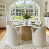 Doris Rolling Upholstered Dining Chair With Castors (Set of 2)