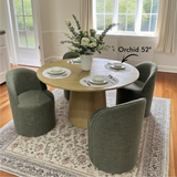 Doris Rolling Upholstered Dining Chair With Castors (1-Piece)