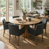 Orchid 60" Oak Round Pedestal Dining Table