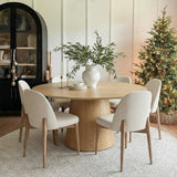 Orchid 60" Oak Round Pedestal Dining Table