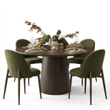 Orchid & Goteborg 52" Round Solid Oak Dining Table Set for 4 (5-Piece)