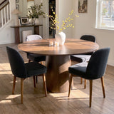Orchid & Athena 52" Round Solid Oak Dining Table Set for 4 (5-Piece)