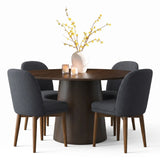 Orchid & Athena 52" Round Solid Oak Dining Table Set for 4 (5-Piece)