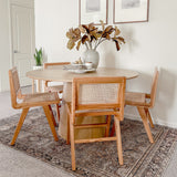 Orchid 52" Solid Oak Wood Round Pedestal Dining Table