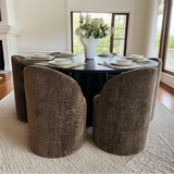 Doris Rolling Upholstered Dining Chair With Castors (Set of 6)