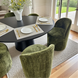 Doris Rolling Upholstered Dining Chair With Castors (Set of 4)