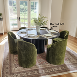 Doris Rolling Upholstered Dining Chair With Castors (1-Piece)