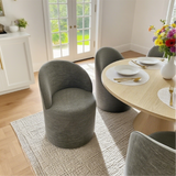 Doris Rolling Upholstered Dining Chair With Castors (1-Piece)