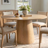 Orchid 60" Oak Round Pedestal Dining Table