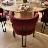 Orchid & Mia 60" Round Velvet Dining Table Set for 6 (7-Piece)
