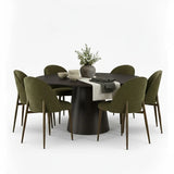 Orchid & Goteborg 60" Round Solid Oak Dining Table Set for 6 (7-Piece)