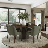 London Upholstered Solid Wood Full Back Dining Chair (Set of 2)