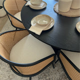 Jules Upholstered Rattan Dining Chair with Arms (Set of 2)