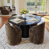 Doris Rolling Upholstered Dining Chair With Castors (Set of 4)