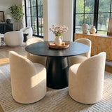 Orchid & Doris 52" Round Black Dining Table Set for 4 (5-Piece)