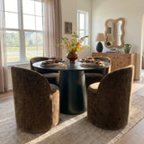 Orchid & Doris 52" Round Black Dining Table Set for 4 (5-Piece)
