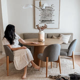 Havana Linen Upholstered Dining Chair with Solid Wood Legs (Set of 8)