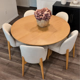 Havana Linen Upholstered Dining Chair with Solid Wood Legs (Set of 8)