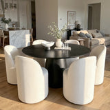Orchid & Doris 60" Round Black Dining Table Set for 6 (7-Piece)