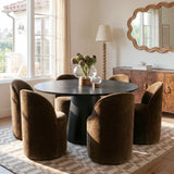 Orchid & Doris 60" Round Black Dining Table Set for 6 (7-Piece)