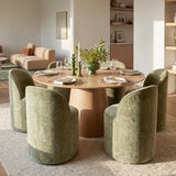 Orchid & Doris 60" Round Natural Dining Table Set for 6 (7-Piece)