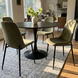 Oslo Modern Chenille Dining Chair with Metal Legs (Set of 4)