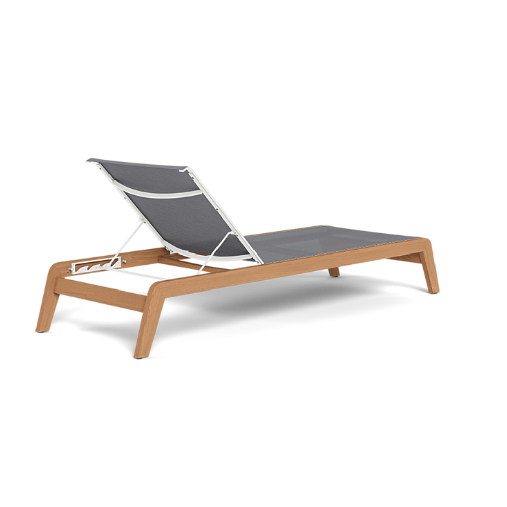 Shop Harbour Pacific Angled Sun Lounge (Teak Natural  Batyline Silver)