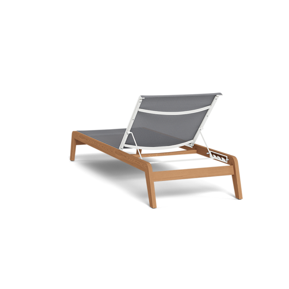 Shop Harbour Pacific Angled Sun Lounge (Teak Natural  Batyline Silver)