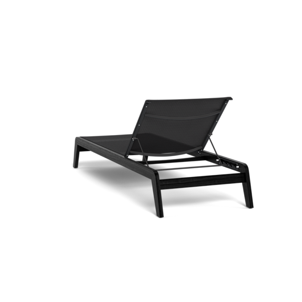 Shop Harbour Pacific Angled Sun Lounge (Teak Charcoal / Batyline Black)