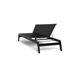 Shop Harbour Pacific Angled Sun Lounge (Teak Charcoal / Batyline Black)