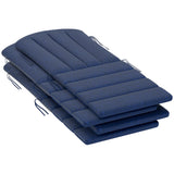 Outsunny Set of 4 Outdoor Chair Cushions, High Back Adirondack Chair Cushion with Ties, High-Density Foam, Navy Blue