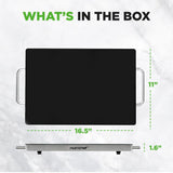 Electric Warming Tray / Food Warmer With Non-Stick Heat-Resistant Glass Plate (16.5'' X 11.0'' Heating Surface)