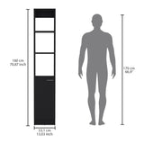 Parks Linen Bathroom Storage Cabinet with One Door and Six Shelves, Tall Freestanding Organizer for Bathroom, Living Room or Kitchen, Multi-Purpose Slim Storage Tower for Towels, Toiletries, Pantry Items and Household Organization