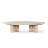 Porto Travertine Pill Coffee Table